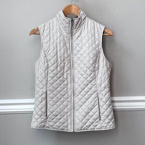 Eddie Bauer Women’s Thermal Insulated Quilted Layering Zip Vest Pockets Beige XS